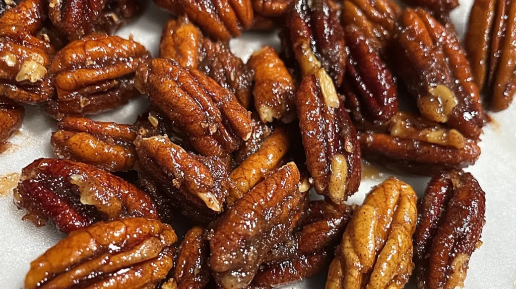 Spiced Candied Pecans are a delicious holiday treat.