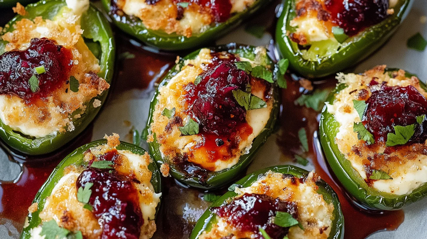 Cranberry Brie Jalapeño Poppers are a festive treat.