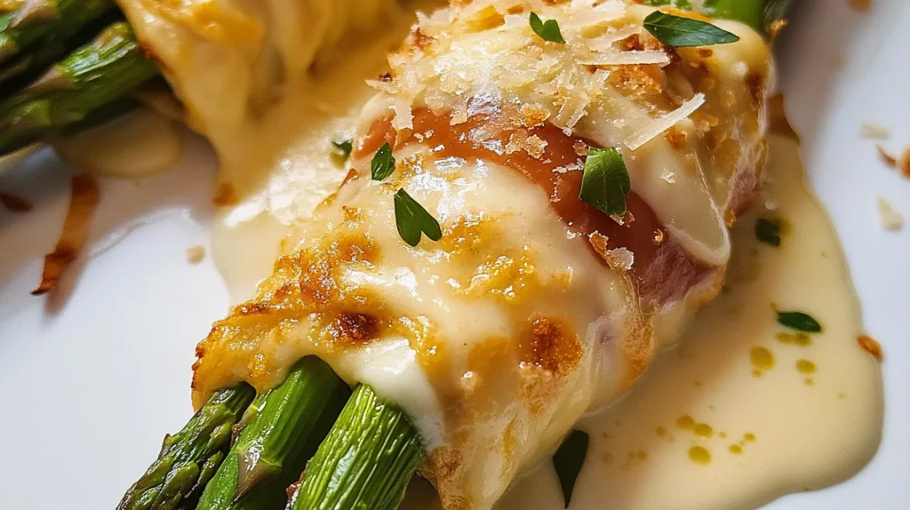 Alfredo Asparagus Bundles are a delicious side dish.