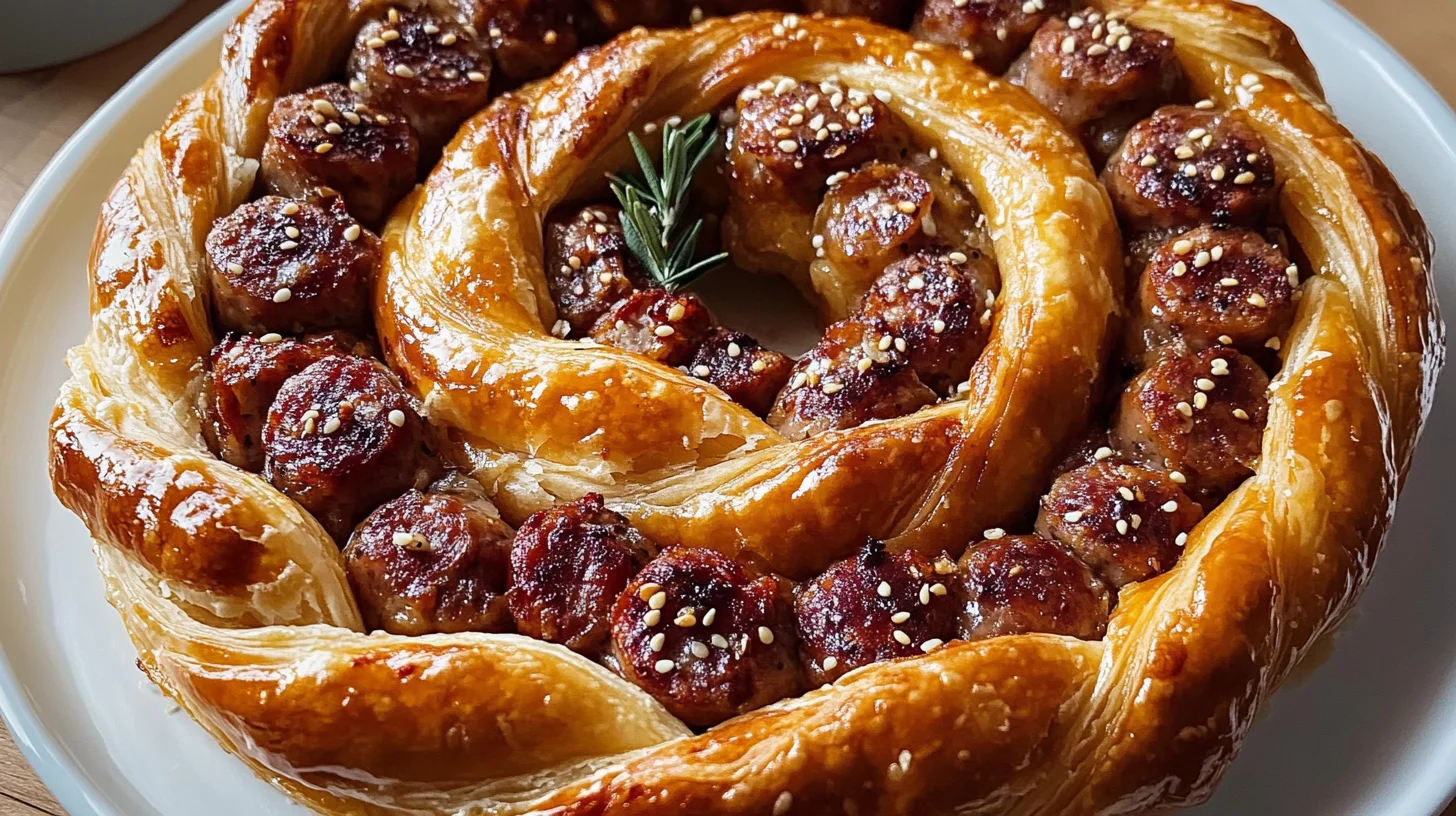 Sausage Roll Wreath is the perfect festive treat.