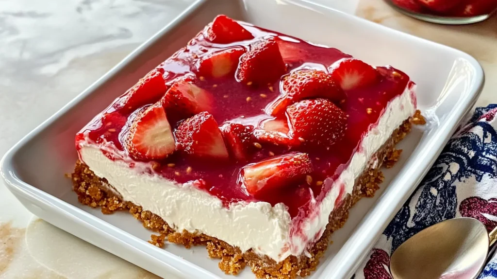 Strawberry-Pretzel Salad is a delicious summer treat.