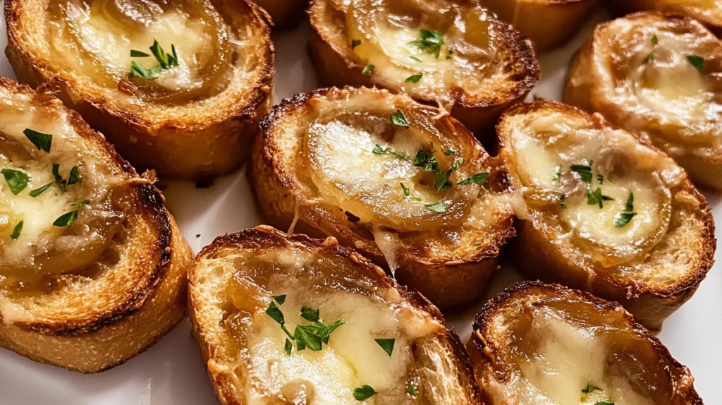 French Onion Soup Bites are a delicious appetizer.