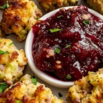 Sausage Stuffing Bites With Cranberry Sauce Delight Guests