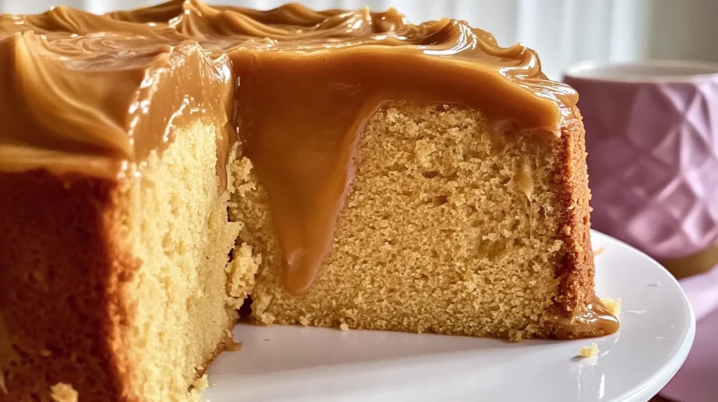 Caramel-Frosted Pound Cake is a delicious treat.