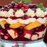 Cranberry Dreamsicle Trifle is a festive delight.