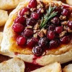 Maple Cranberry Baked Brie is a festive delight.