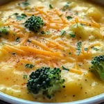 Crock Pot Potato Broccoli Cheddar Soup is delicious.