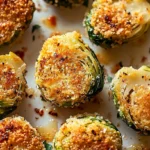 Parmesan Crusted Brussels Sprouts are a delicious side.